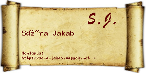 Séra Jakab névjegykártya